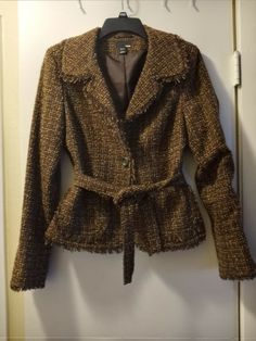 H&M Jacket Elegant Color Brown Size 8 Acrylic,poly,cotton. Condition is "Pre-owned". Shipped with USPS Priority Mail. Vintage Tweed Outerwear For Office, H&m Winter Office Blazer, H&m Fall Office Outerwear, Classic H&m Blazer For Fall, H&m Blazer For Office In Fall, H&m Fall Blazer For Office, H&m Blazer For Office Wear In Fall, H&m Fall Office Blazer, H&m Formal Fall Blazer