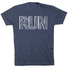 With a bold RUN design, our unisex short sleeve running T-Shirt is sure to be a favorite for everyday wear as well as when running and is a great gift. The looser fit is perfect for any activity, and the lightweight, heathered material is super soft for comfort as well as style. Perfect to wear all year round, the shirt pairs with everything from running tights to jeans - and everything in between - for a great looking shirt that runners will proudly wear. Surprise a runner with this great gift 5k Shirt Ideas Design, Color Run Shirt Ideas, Jog A Thon Shirt Ideas, Fun Run Shirt Design, Cross Country Running Shirts Design, My First Marathon Shirt, Running Tshirts Funny, Fun Run Tshirt Design Shirt Ideas, Athletic Shirt Design