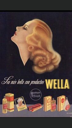 Hair Ads, Hair Poster, Vintage Makeup Ads, Vintage Beauty Ads, Makeup Ads, Beauty Ads, Art Deco Illustration, Vintage Advertising Posters