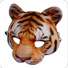 New Orange Tiger Mask. Covers Eyes And Nose. Elastic Around The Back. Real- Looking. Great For Halloween, Theater, School Reports. Soft Molded Plastic Ferocious Tiger, Animal Masks For Kids, Tiger Face Mask, African Jungle, Tiger Kids, Masquerade Halloween, Tiger Costume, Tiger Mask, Mascaras Halloween