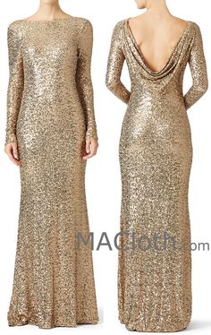 MACloth Women Mermaid Long Sleeves Sequin Evening Dress Formal Gown With Cowlback Formal Dresses Full Sequin, Long Dress Party Elegant Sequin, Luxury Long Sequin Dress For Party, Long Sequin Dress For Party, Luxury Long Sleeve Sequin Dress For Holiday Party, Luxury Elegant Sequin Dress For Party Season, Gold Formal Dress Long Luulla, Gold Formal Dress Long Sequin, Luxury Elegant Long Sleeve Sequin Dress