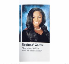 an advertisement for a woman's hair salon with the caption reginae carter