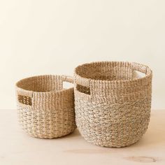 LIKHÂ Grey + Natural Round Bottom Baskets, set of 2 - Woven Baskets | LIKHÂ LIKHÂ Dishware Sets, Round Basket, Grey Color Scheme, Hand Woven Baskets, Art Phone Cases, Eclectic Art, Grey Pattern, Basket Sets, Heart For Kids