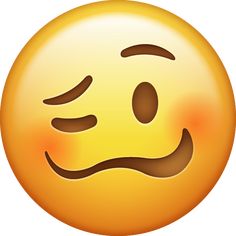 an emoticive smiley face with one eye open and two hands on the side