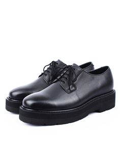 Editor's NotesDAVID STONE’s derby shoes give modern and classic look with bold outsole and leather fabric.- Lace-up derby shoes- Bold outsole- Comfortable fit- Leather fabricMeasurements(in.)- Size: KR240mm(US6) - KR280mm(US10)- Heel Height: 2.0in.- Fits true to the sizeComposition & Care- Leather- Please check the care labelDesigner- by DAVID STONE Platform Lace-up Shoes With Round Toe For Derby, Classic Plain Toe Lace-up Platform Shoes, Leather Oxfords With Lug Sole For Derby, Black Lace-up Shoes With Lug Sole For Derby, Business Oxfords With Lug Sole, Business Oxfords With Lug Sole And Plain Toe, Formal Plain Toe Platform Lace-up Shoes, Black Plain Toe Oxfords With Lug Sole, Black Oxfords With Lug Sole And Plain Toe