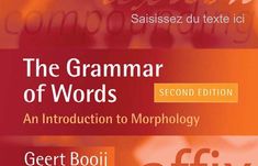 the grammar of words an instruction to morphlogy by gert booii