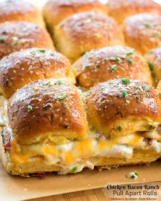 Chicken Bacon Ranch Pull Apart, Pull Apart Rolls Recipe, Pull Apart Rolls, Buttery Rolls, Guacamole Salsa, Low Fat Cheese, Cheesy Bacon, Chicken Bacon Ranch, Slider Recipes