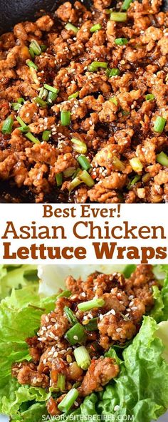 Chicken Wrap Recipes Healthy, Changs Chicken Lettuce Wraps, Wraps Recipes Vegetarian, Lettuce Wrap Sauce, Pf Changs Chicken Lettuce Wraps, Asian Chicken Wraps, Chicken Wrap Recipe, Wraps Recipes Healthy, Asian Chicken Lettuce Wraps