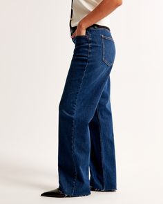 Elevate your denim collection with the Abercrombie & Fitch Women's Curve Love Low Rise Baggy Jean, tailored to flatter with a thoughtful design. This pair is a must-have for those who value both style and comfort.

- Size: 31 LONG
- Color: Dark with Raw Hem
- Material: Pocket Bag - Polyester, Cotton Blend
- Gender: Female
- Features: 8.5” low rise, relaxed at waist and hips, baggy full-length leg, raw hem finish
- Additional Details: Curve Love fit reduces waist gap, offering extra room through Dark Wash Relaxed Fit Mid-rise Flare Jeans, Relaxed Fit Dark Wash Denim Flare Jeans, Everyday Dark Wash Flare Jeans With Frayed Hem, Relaxed Fit High Rise Dark Wash Flare Jeans, Dark Wash Relaxed Fit Jeans With Standard Cut Leg, Dark Wash Relaxed Fit Jeans, Classic Dark Wash Flare Jeans For Everyday, High Rise Dark Wash Relaxed Fit Jeans, Classic Relaxed Fit Flare Jeans With Frayed Hem