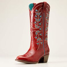 Desert Holly Western Boot Red Pointed Toe Boots For Western-themed Events, Red Fitted Western Heeled Boots, Western Red Boots With Snip Toe, Red Western Style Mid-calf Boots, Red Weetern Cowboy Boots, Elegant Boots, Red Fits, Vegetable Tanned Leather, Western Boots