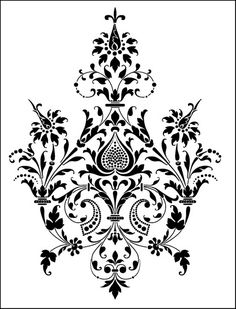 an ornate black and white pattern