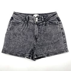 New Rewind Denim Shorts Black Acid Wash High Rise Zip And Double Button Fly Closure 4-Pocket Design Belt Loops Thick Denim With Mild Stretch. Size 9/29w Refer To Measurements Below To Ensure Accurate Fit Before Purchase! 12" Rise 14.5" Waist (29" Circumference) 19" Hips 3" Inseam 12"Thighs 13.5" Full Length From Waist To Hem Measurements Made With Garment Laying Flat. Brand New, Never Worn Condition Without The Original Tags. No Rips, Tears, Stains, Holes Or Other Notable Flaws. Clean And From A High Waist Casual Jean Shorts With Button Closure, Washed Black Cotton Bottoms With Button Closure, Black Denim Bottoms With Snap Buttons, Trendy Dark Wash Bottoms With Snap Buttons, Mid-rise Washed Black Bottoms With Button Closure, Washed Black Mid-rise Bottoms With Button Closure, Trendy High-waisted Jean Shorts With Button Closure, High Rise Washed Black Bottoms With Button Closure, High Waist Button Closure Jean Shorts