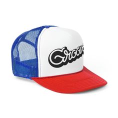 Trucker caps are perfect for merchandising--they're versatile and fit almost any occasion. A 100% polyester front and 100% nylon mesh weave back make these hats super durable through regular wear and tear. They come in one size with an adjustable plastic snap closure: 22.8" (58cm). The cap's front has six rows of visor stitching. Pick any (or all) of the four-color variations and start customizing them with your original designs. .: Material: 100% polyester foam front with 100% nylon mesh weave back .: One size fits most (22.8"/58cm) .: Four color combinations to pick from .: Adjustable plastic snap closure .: Six row stitching on visor Breathable Trucker Hat For Sports, Breathable Trucker Hat For Sports Events, Retro Mesh Trucker Hat, Breathable Trucker Hat For Summer Sports Events, Adjustable Mesh Trucker Hat For Sports, Breathable Trucker Hat For Sports Events In Summer, Summer Breathable Trucker Hat For Sports Events, Retro Adjustable Mesh Hat, Breathable Mesh Trucker Hat For Streetwear