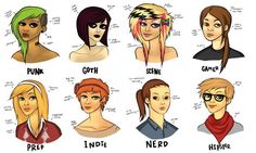 some people with different hair types