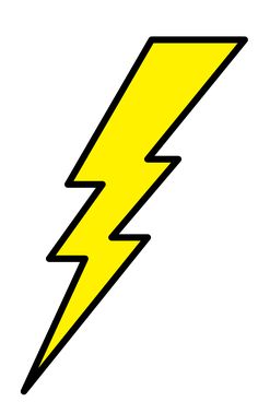 a yellow lightning bolt on a white background