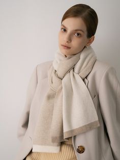 Editor's Notebb'de soli'de is a silk scarf and muffler brand with the motto 'Choice'- Knitted muffler- Wool and cashmere blended material - Comfortable fit - Soft texture- *Optional price for Basic Box optionMeasurements(in.)- Length : 72.8in.  Width: 12.6in.                                        Composition & Care- Material : Cashmere10% Wool70% Nylon20%- Dry cleaning&nbs Classic Beige Scarves For Fall, Classic Beige Scarf For Fall, Classic Beige Shawl For Winter, Classic Beige Shawl For Fall, Elegant Winter Shawl Scarves, Chic Beige Winter Shawl, Winter Cashmere Shawl In Beige, Beige Cashmere Shawl For Winter, Elegant Cream Scarves For Fall