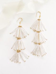 These stunning earrings will add the perfect touch of sparkle and elegance to your wedding or special event outfit! Made with high quality materials, these  earrings will be sure to impress in person and in photographs.... i n f o  +  d e t a i l s ...Approx 9.8cm x 3.4cmLead, nickel, and cadmium freeWeight: approx 21gGold Plated*Due to hygienic reasons, no returns or exchanges permitted on hair accessories or earrings*................................................ p l e a s e . n o t e ...As Unique Bridal Earrings, Special Event Outfit, Statement Earrings Wedding, Bridal Statement Earrings, Bride Earrings, Event Outfit, Wedding Boho, Earrings Unique, Earrings Wedding