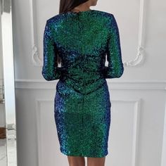 FREE SHIPPING Women Deep V-Neck Sequin Mini Bodycon Dress JKP3475 Green Sequin Bodycon Dress For Party Season, Green Sequined Bodycon Dress, Glamorous Green Sequined Bodycon Dress, Green Sequin Bodycon Cocktail Dress, Fitted Green Sequined Bodycon Dress, Glamorous Green Bodycon Dress For Party Season, Green Sequin Bodycon Mini Dress, Green Mini Bodycon Party Dress, Green Mini Bodycon Dress For Party