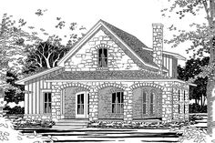 a black and white drawing of a house