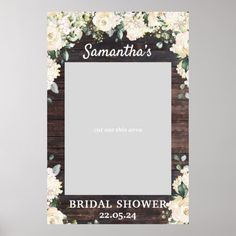 a wooden frame with white flowers on it and the words savannah's cut out this area