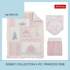 the disney collection 3 - pc princess crib bedding set is $ 64 00