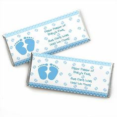 two baby feet candy bar wrappers