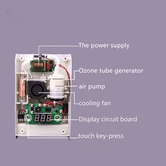 an electronic device with parts labeled in the diagram above it, and instructions on how to use it