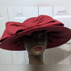 Beautiful Double Bow Wide Brim Hat By Bellisimo Millerney Hat Collection In A Vibrant Red Color. Exquisite Style For Any Special Occasion, Dare To Turn Head In This Sassy Hat. Brand New Thanks For Shopping My Closet Best Reasonable Offers Are Welcome Church Hats With Short Brim, Red Vintage Mini Hats With Curved Brim, Red Fedora With Curved Brim For Formal Occasions, Red Fitted Fedora For Kentucky Derby, Red Fedora Hat For Formal Occasions, Red Brimmed Fedora For Formal Occasions, Fitted Red Hats With Curved Brim, Fitted Red Hat With Curved Brim, Red Short Brim Fedora For Formal Occasions