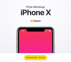 an iphone x advertisement with the text free mockup on it's back side