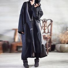 One size : length 114cm, bust 142cm, sleeve 67cm. Notes:Error within 3cm due to manual measurement (Unit: cm, 1 inch = 2.54 cm, 1 cm = 0.39 inch) Linen Patchwork, Vintage Coats, Coat Pocket, Vintage Coat, Long Sleeve Casual, Cotton Linen, Casual Women, V Neck, Clothes For Women