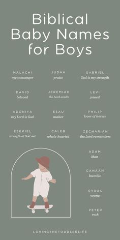 the biblical baby names for boys with an image of a boy on a skateboard