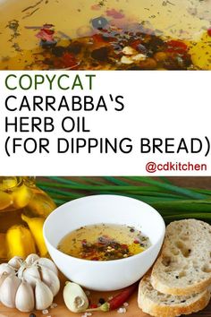 copycat caraba's herb oil for dipping bread