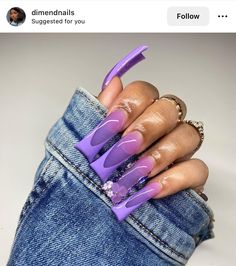 Purple Fall Nails, Purple Acrylic Nails, Duck Nails, Purple Acrylic, Lavender Nails, Colored Acrylic Nails, Unique Acrylic Nails, Long Square Acrylic Nails, Nails 2024