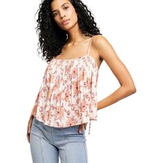 Intimately Free People Hot Take Printed Camisole Ivory Combo Strappy Back Size M Hot Take Printed Camisole In Ivory Combo From Intimately Free People. This Swing Tank Top Is Made From A Silky Soft Material With A Warm Cinnamon-Orange Floral Print And Has A Pretty Criss Cross Strap Tie Back. Brand New With Tags. Size Medium. Material: 100% Polyester Lay Flat Measurements Underarm: 18" Length (Top To Bottom Hem): 16.25" All Measurements Are Approximate. Smoke Free Home. Runway Top, Floral Camisole, Red Camisole, Sleeveless Turtleneck Top, Free People Velvet, Lace Camisole, Floral Tank Top, Tank Top Camisole, Flowy Tank