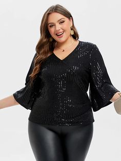 Dazzle the night away with our Sequin Cold Shoulder Blouse - the perfect blend of elegance and allure Asymmetrical Bridesmaid Dress, Plus Size Sequin, Party Pattern, Plus Size Elegant, Embellished Blouse, Wrap Midi Dress, Swimwear Dress, Tunic Tank Tops, Cold Shoulder Blouse