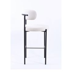 a white chair with black legs on a white background