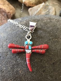 *Brand new *Sterling Silver dragonfly necklaces *Gemstone: Red coral *Box chain length: 18 inches *Jewelry ship in gift box *Cabochon may vary color *Free shipping in USA *Ready to ship Thank You For Looking ,And Check Out More Items In My Etsy Shop For More Great Deals, Also We Add More Jewelry To Etsy Shop Https://www.etsy.come/shop/abq925 Red Pendant Necklace With Lobster Clasp, Red Necklace With Lobster Clasp For Gift, Red Sterling Silver Cross Necklace, Red Cross Necklace In Sterling Silver, Dragonfly Shaped Sterling Silver Jewelry Gift, Sterling Silver Dragonfly Jewelry Gift, Red Gemstone Sterling Silver Necklace, Handmade Red Cross Pendant Jewelry, Red Necklace With Large Round Pendant