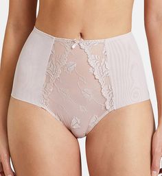 Retro-inspired beauty and a bit of silhouette-smoothing stretch give this high rise panty everything you need in everyday wear. Made of polyamide, polyester, elastane and cotton. Elastic at waist keeps fit in place. Lustrous satin bow adds a feminine touch. Sheer, super-soft tulle center front features floral embroidery and matching lace overlays at sides. Top of back has sheer, triangle mesh panel with matching embroidery. Center back seam gives close fit. Back leg openings for folded edges for Satin Ribbon Bow, High Waisted Briefs, Keep Fit, Nursing Bra, Bra Lingerie, Brunei, Scandal, Palm Springs, Retro Inspired