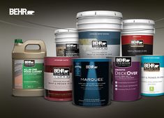 several different colors of paint are shown in this ad for behrr's