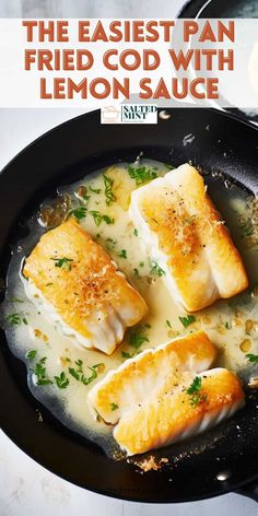 Discover the delightful blend of fresh cod and zesty lemon in this pan-fried cod recipe. Using fresh or frozen fish fillets, each piece is crisped to perfection, for the perfect balance of tender and crispy textures. Drizzled with a luscious lemon butter sauce for fish (or chicken), this dish is the epitome of gourmet made easy. Healthy fish recipes that won't compromise on flavor. Whether you're planning a quiet evening meal or impressing guests, this easy dinner option will be your go-to! Lemon Butter Sauce For Fish, Butter Sauce For Fish, Fried Cod Fish Recipes, Frozen Fish Recipes, Fried Cod Recipes, Cod Fillet Recipes, Pan Fried Cod, Fried Cod Fish, Fresh Fish Recipes