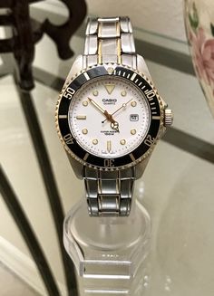 Stainless Bracelet, Rush Hour, White Dial, Gold Trim, Stainless Steel Case