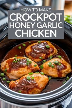 Simple Honey Garlic Chicken Crockpot Recipe Honey Chicken In Crockpot, Slow Cooker Honey Garlic Chicken Thighs, Chicken In The Crockpot Recipes, Honey Garlic Chicken Crock Pot, Honey Chicken Crockpot, Crockpot Honey Garlic Chicken, Garlic Chicken Crockpot, Slow Cooker Honey Garlic Chicken, Quick Chicken Breast Recipes