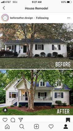 the before and after pictures of a house