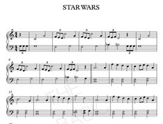 star wars sheet music for violin and piano with notes in the bottom right hand corner