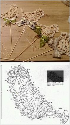 an image of crocheted doily and knitting needles on a table with instructions