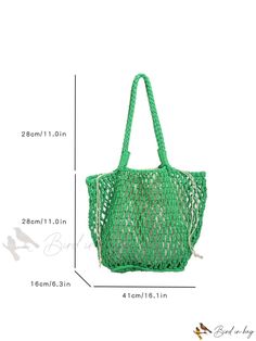 Bird in Bag - Travel Commuter Fashion Tote Bag with Openwork Design Commuter Fashion, Fashion Tote Bag, Shoulder Tote Bag, Bag Travel, Bird In Bag, Shoulder Tote, Green Bag, Travel Bags, Tote Bag