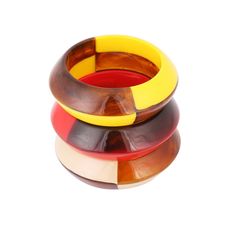 Chur Resin Stackable Multicolor Bangle Bracelet – ANN VOYAGE Trendy Red Plastic Bracelet, Trendy Red Plastic Bracelets, Retro Multicolor Bangle Bracelets, Red Jaguar, Pink Bangles, Travel Inspired Jewelry, Red Bangles, Ferrari Red, Starting A Company