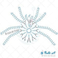 an image of a snowflake that has been drawn in blue and is surrounded by arrows