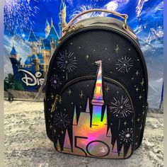 Disneys Grand Finale 50th Anniversary Collectible Loungefly Backpack! Brand New With Tags. (1) Loungefly Collection, Boston Celtics Logo, Lounge Fly, Mermaid Backpack, Loungefly Purse, Aladdin Princess, Stitch Backpack, Loungefly Backpack, Disney 50th Anniversary