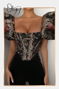 ✨ Experience the allure of an Empire Bubble Sleeve, Fishbone Corset, and Slim Fit that wraps you in sophistication. 👗 A Trendy and Alluring Wrap Bodice Top that flatters your curves, making you the center of attention.🛍️ Shop now and make a statement with every step! #Fashionista #OliviaMark #TrendyTop Backless Shirt, Princess Sleeves, Strapless Crop Top, Corset Crop Top, Collar Tshirt, Crop Top Shirts, Collar Top, Bandeau Top, Top Fabric